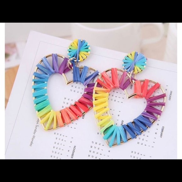💰Boho Festival Colorful Heart Earrings - Picture 4 of 8
